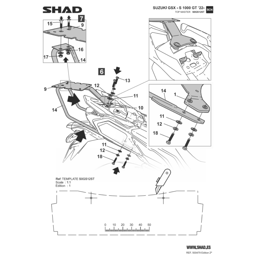 SHAD Top Box Bracket SUZUKI GSX-S1000 GT 2022-2026