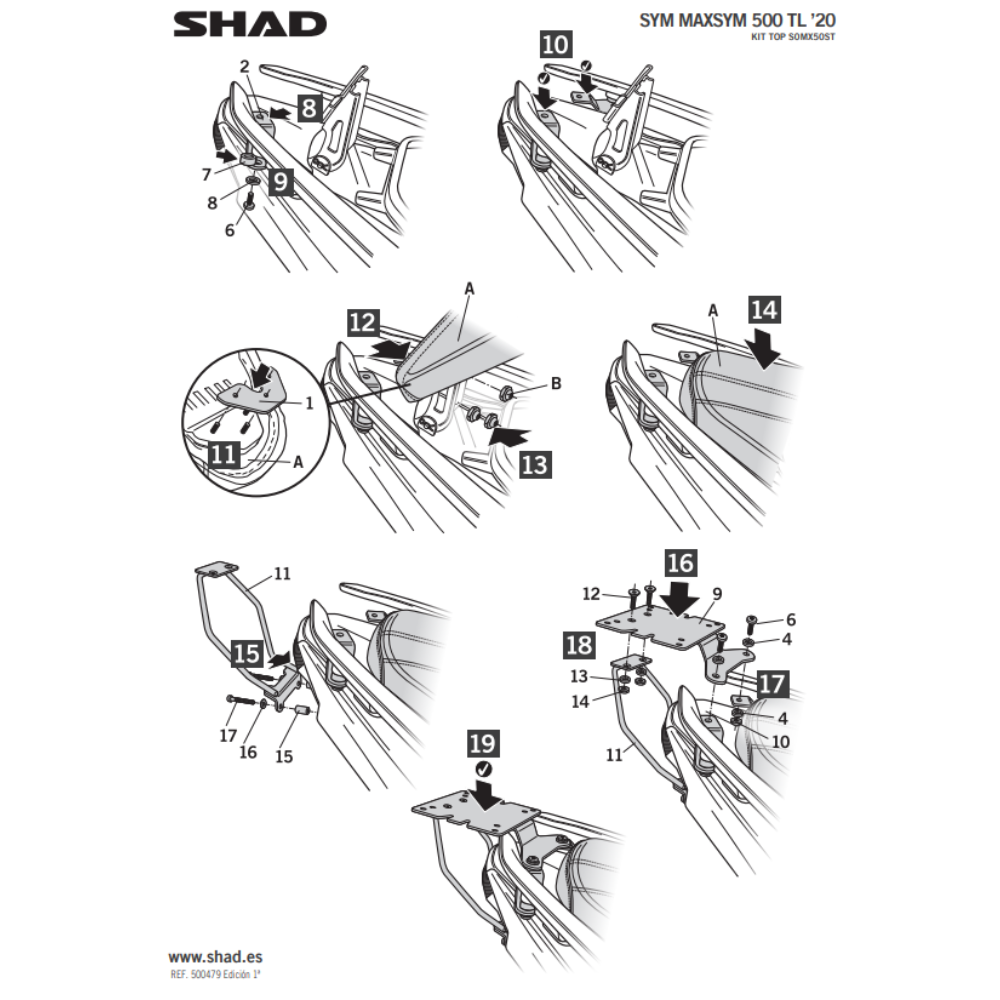 SHAD Top Box Bracket SYM MAXSYM 508 TL