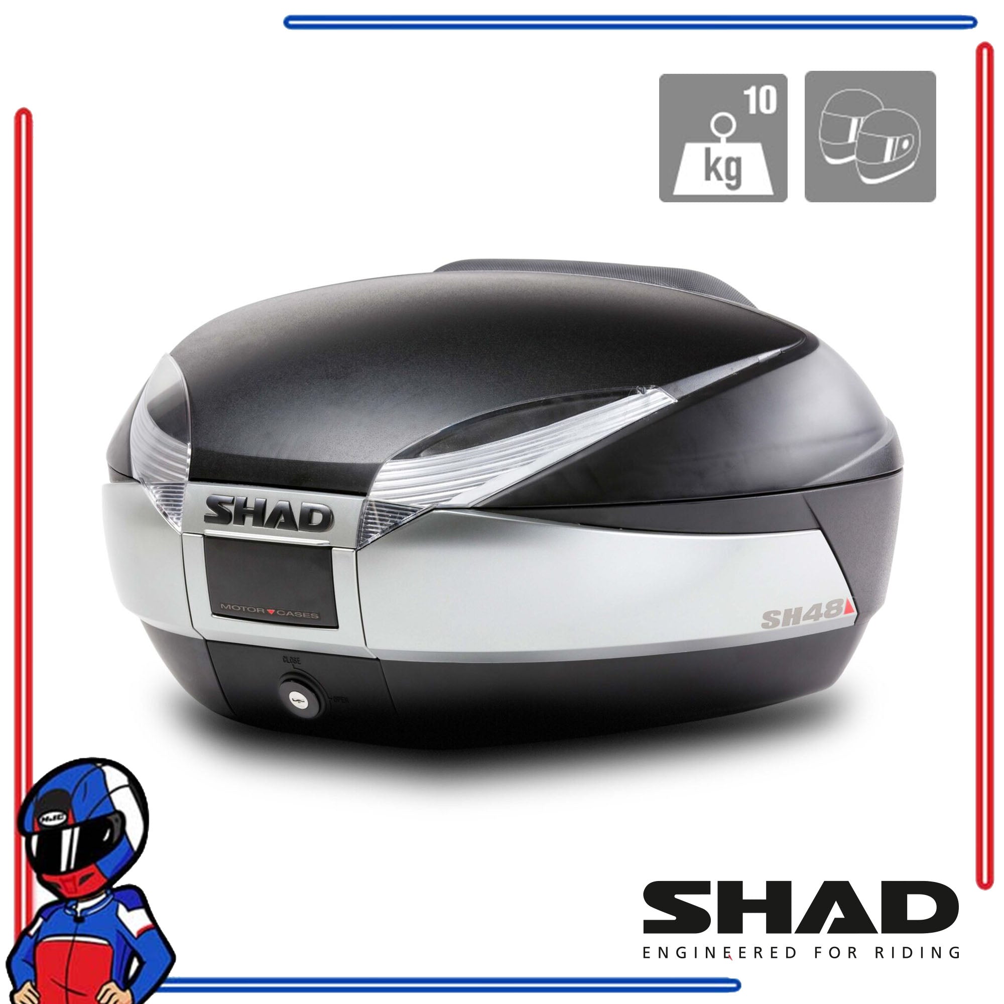 SHAD Motorcycle Box SH48 Black, Titanium