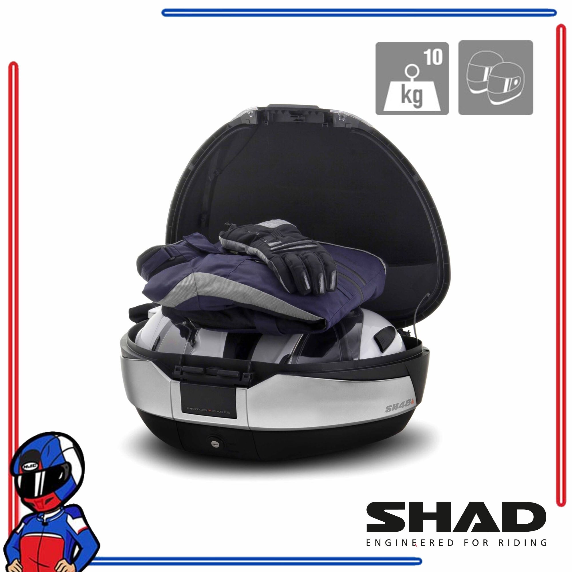 SHAD Motorcycle Box SH48 Black, Titanium