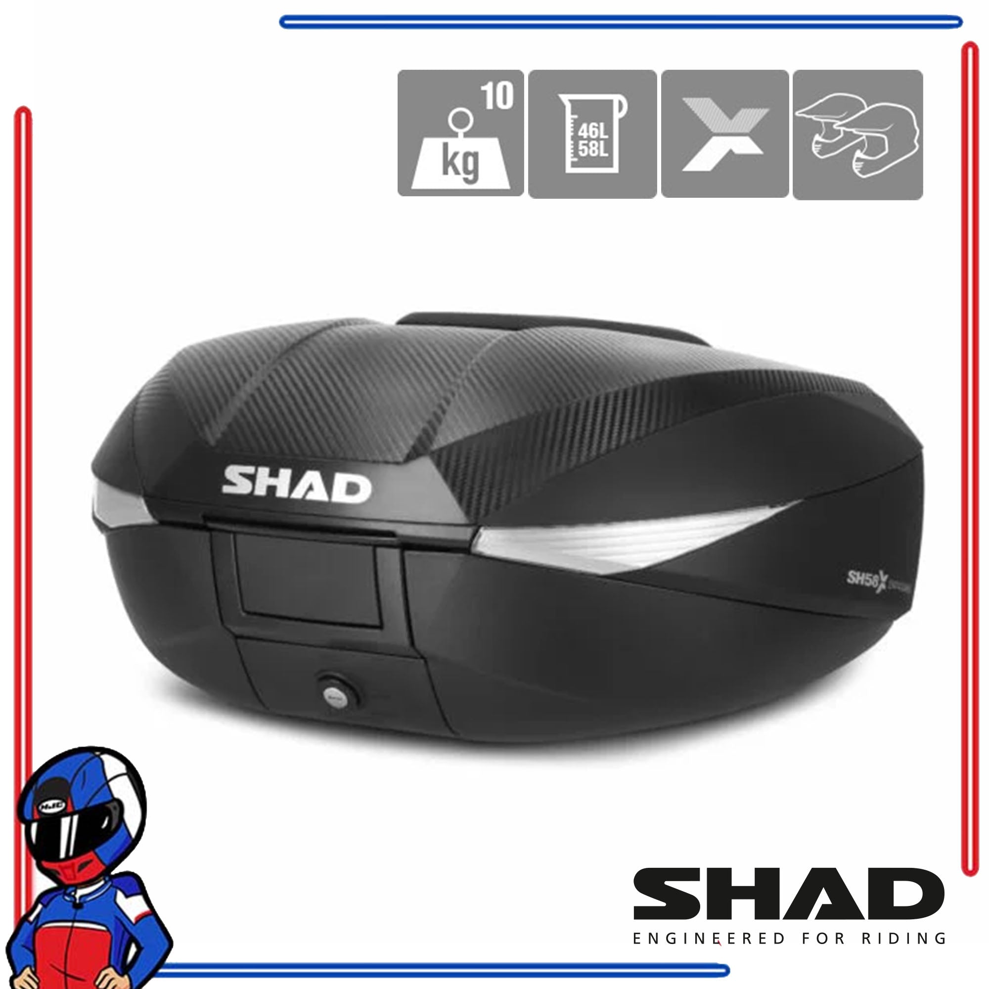 SHAD Motorcycle Box SH58X Black Carbon