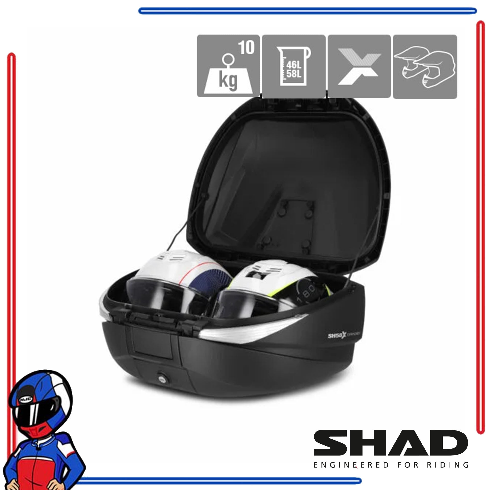 SHAD Motorcycle Box SH58X Black Carbon