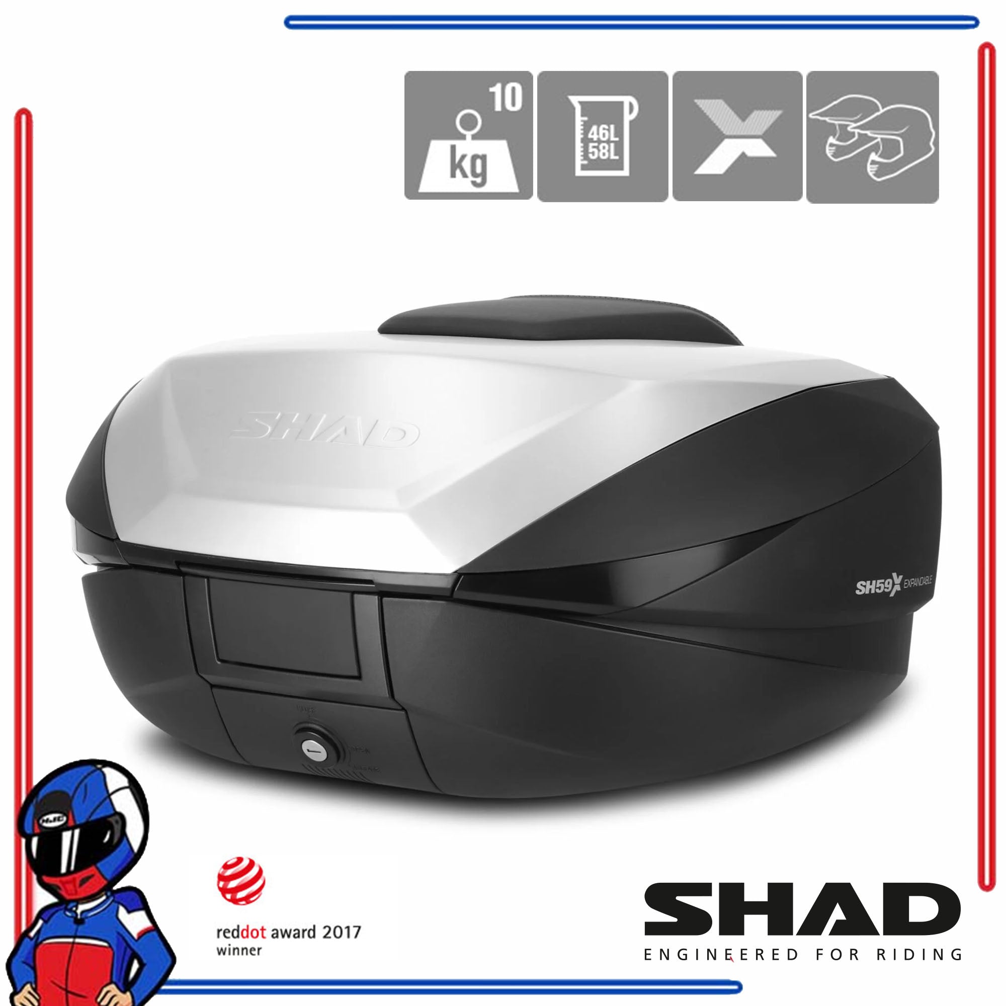 SHAD Motorcycle Box SH59X Black Aluminum