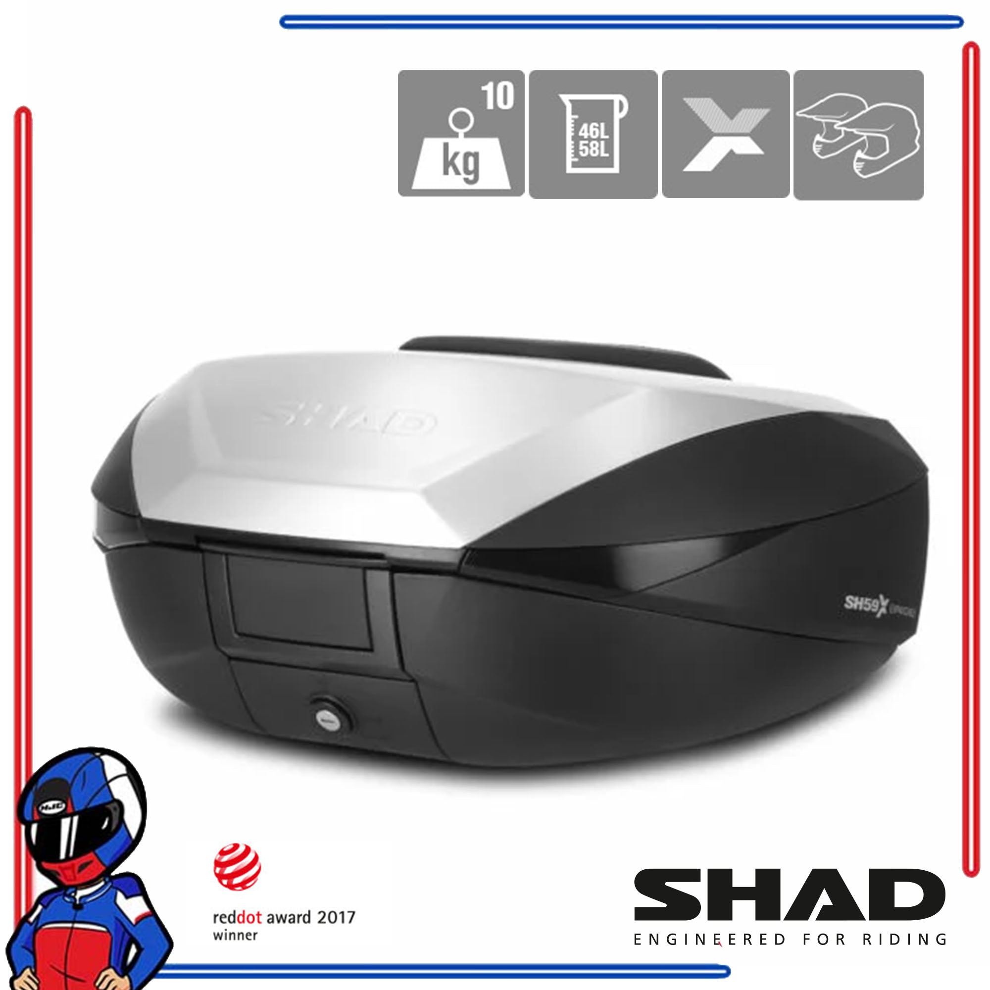 SHAD Motorcycle Box SH59X Black Aluminum