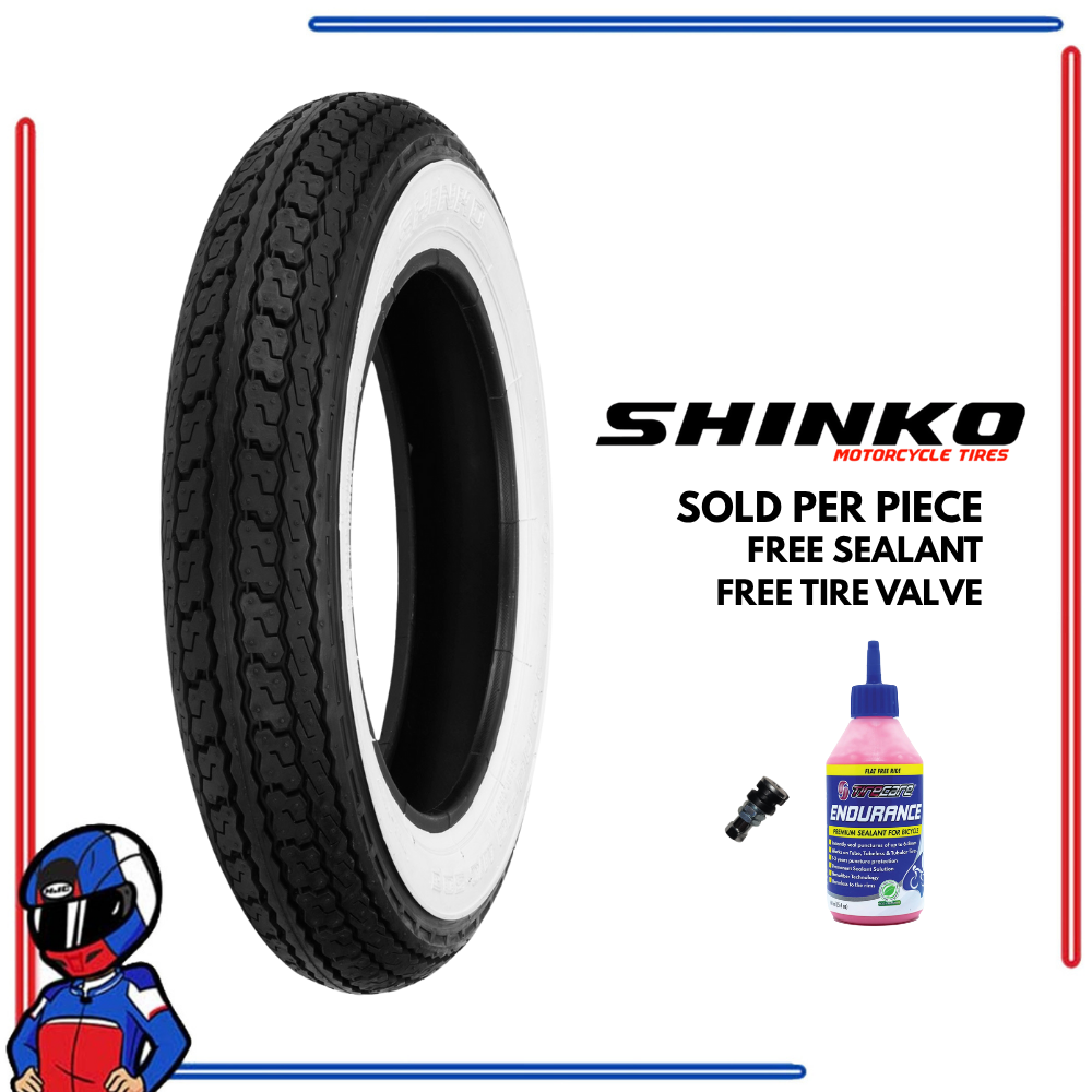 Shinko Motorcycle Tires Scooter SR550 White Wall Size 10