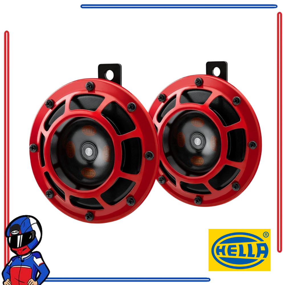 HELLA Super Tone 12V Disc Horn includes Relay Set of 2
