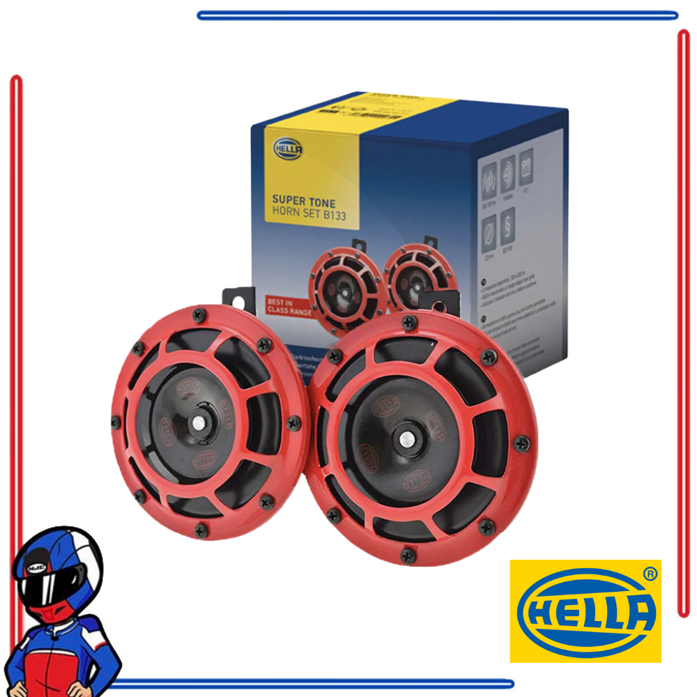 HELLA Super Tone 12V Disc Horn includes Relay Set of 2