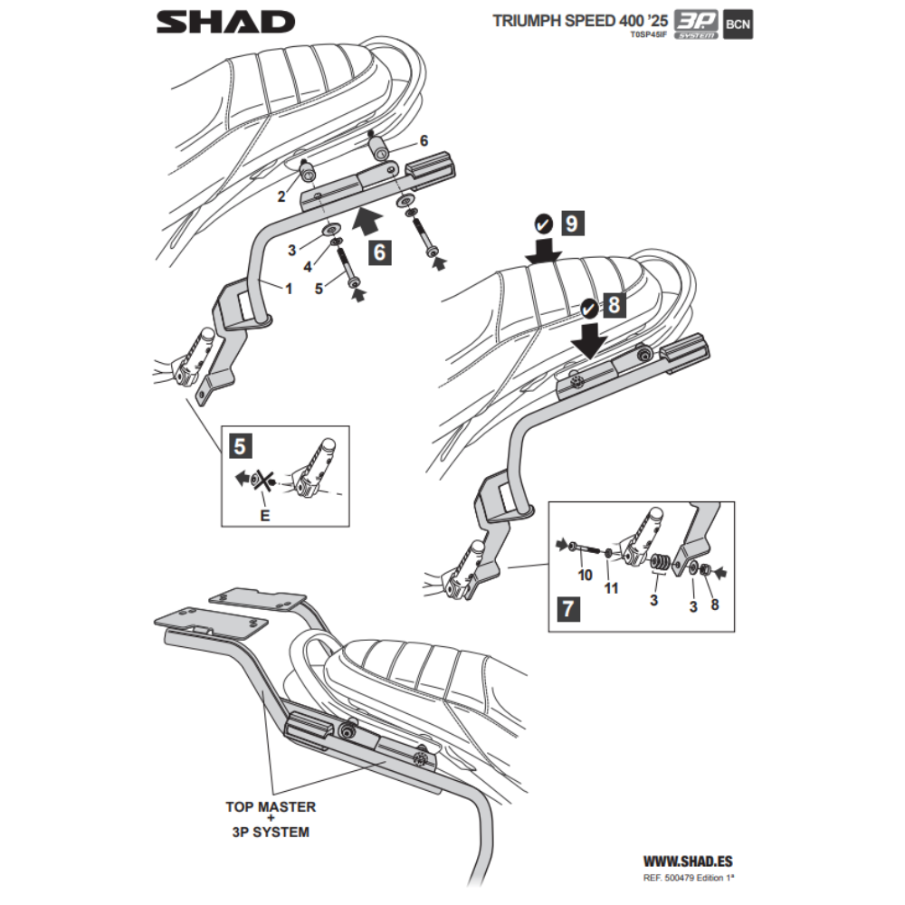 SHAD 3P System Side Bracket Triumph Speed 400 2025