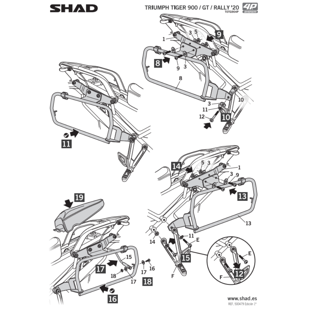 SHAD 4P System Side Bracket Triumph Tiger 850/900 2020-2025