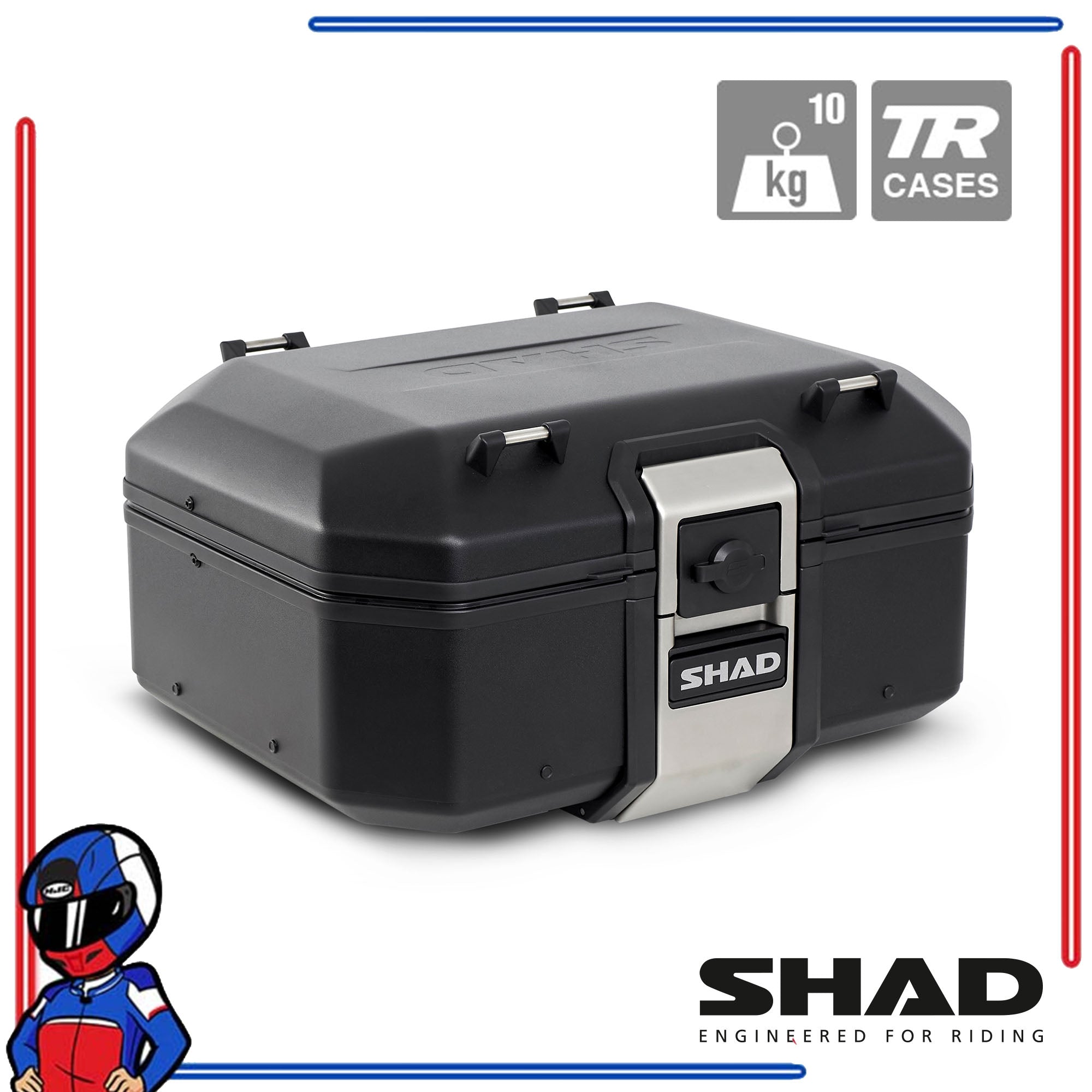 SHAD Motorcycle Terra Top Case TR37 Black Aluminum