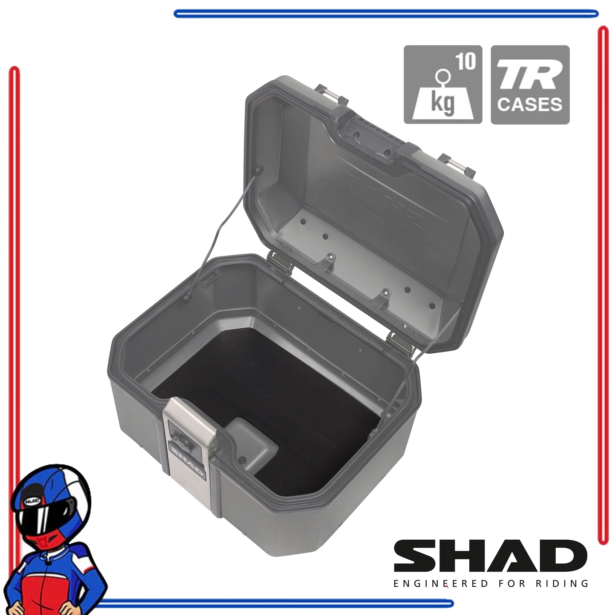SHAD Motorcycle Terra Top Case TR37 Black Aluminum