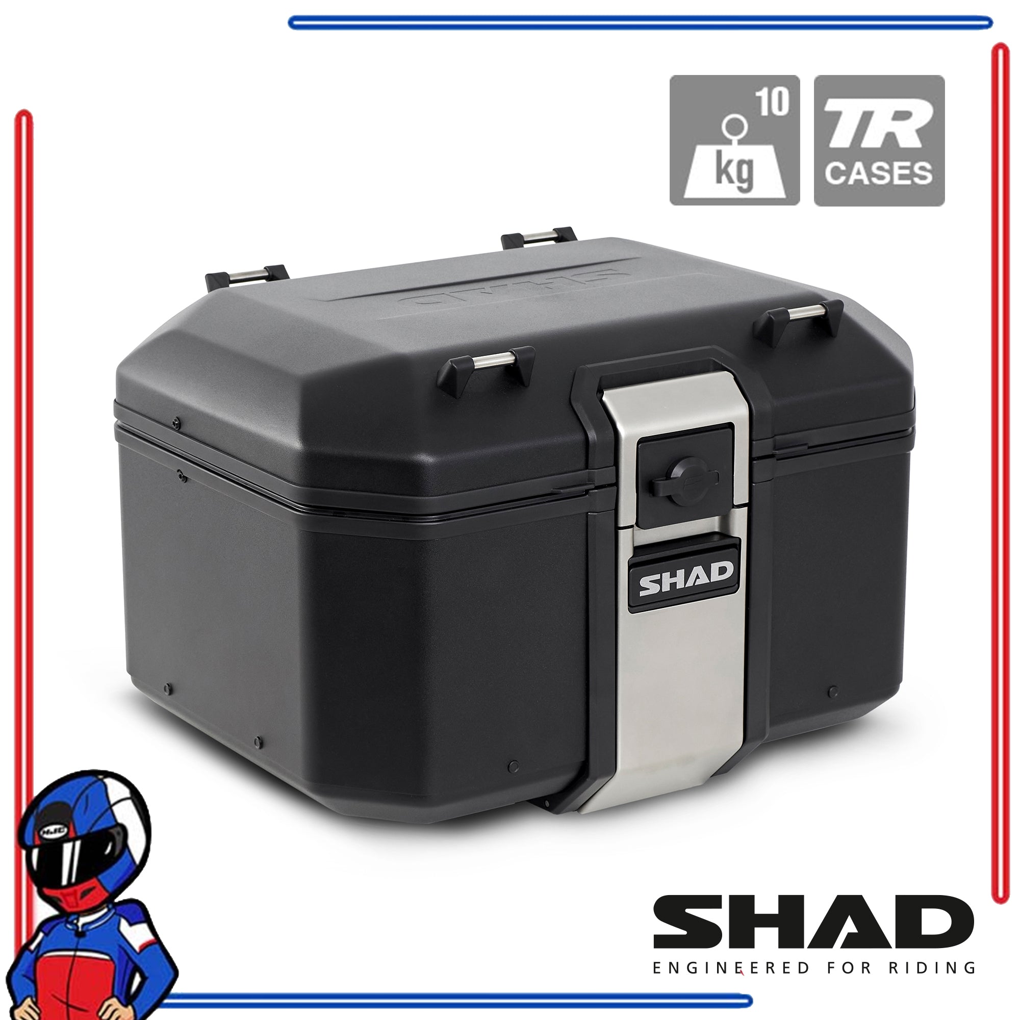 SHAD Motorcycle Terra Top Case TR48 Black Aluminum