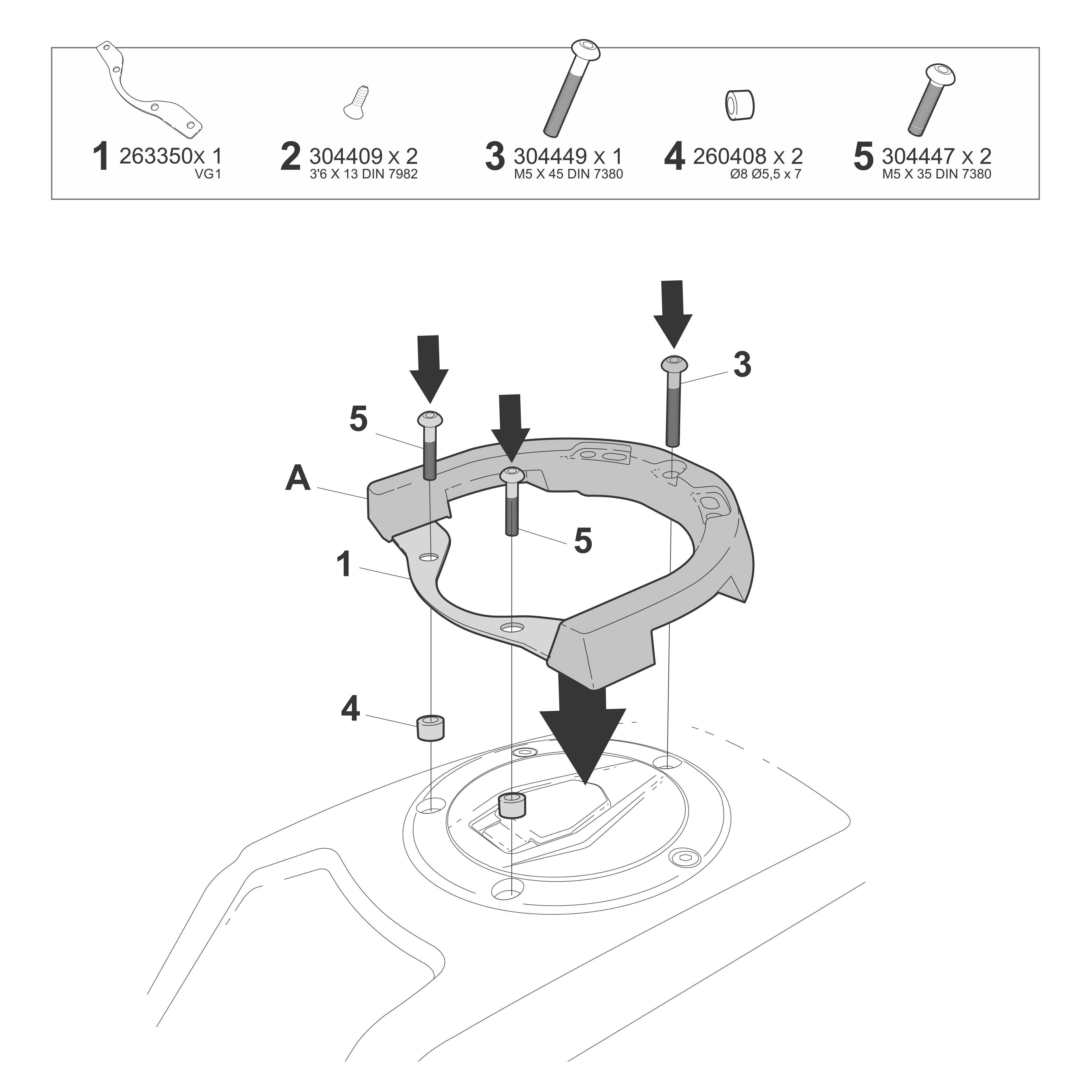 SHAD Click System Fitting Kit Voge 525-DSX; 900-DSX
