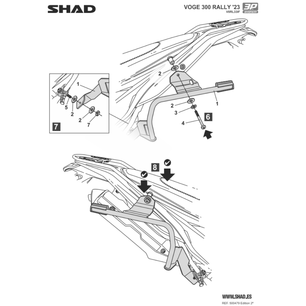 SHAD 3P System Side Bracket 300 VOGE RALLY 2023-2026
