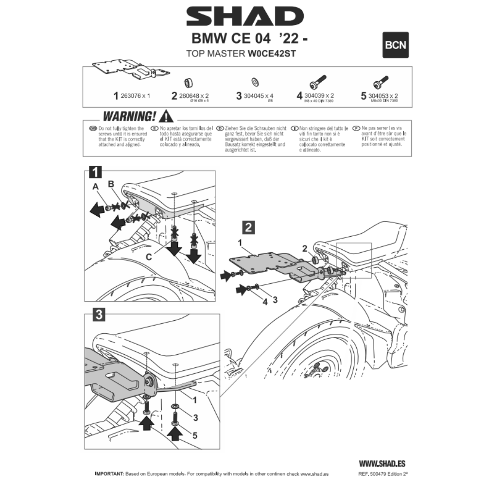 SHAD Top Box Bracket BMW CE 04 2022-2025