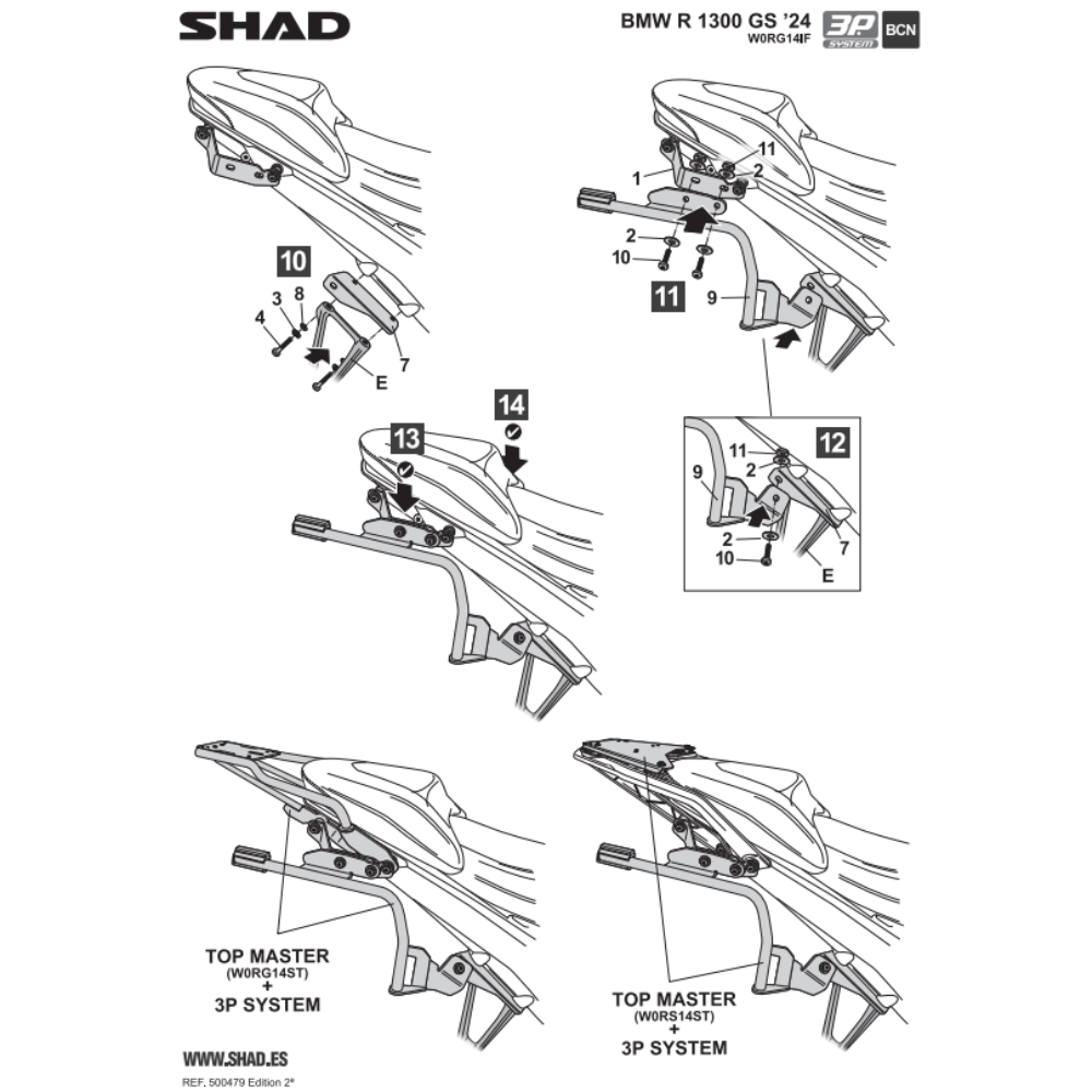 SHAD 3P System Side Bracket BMW R1300GS 2023-2025