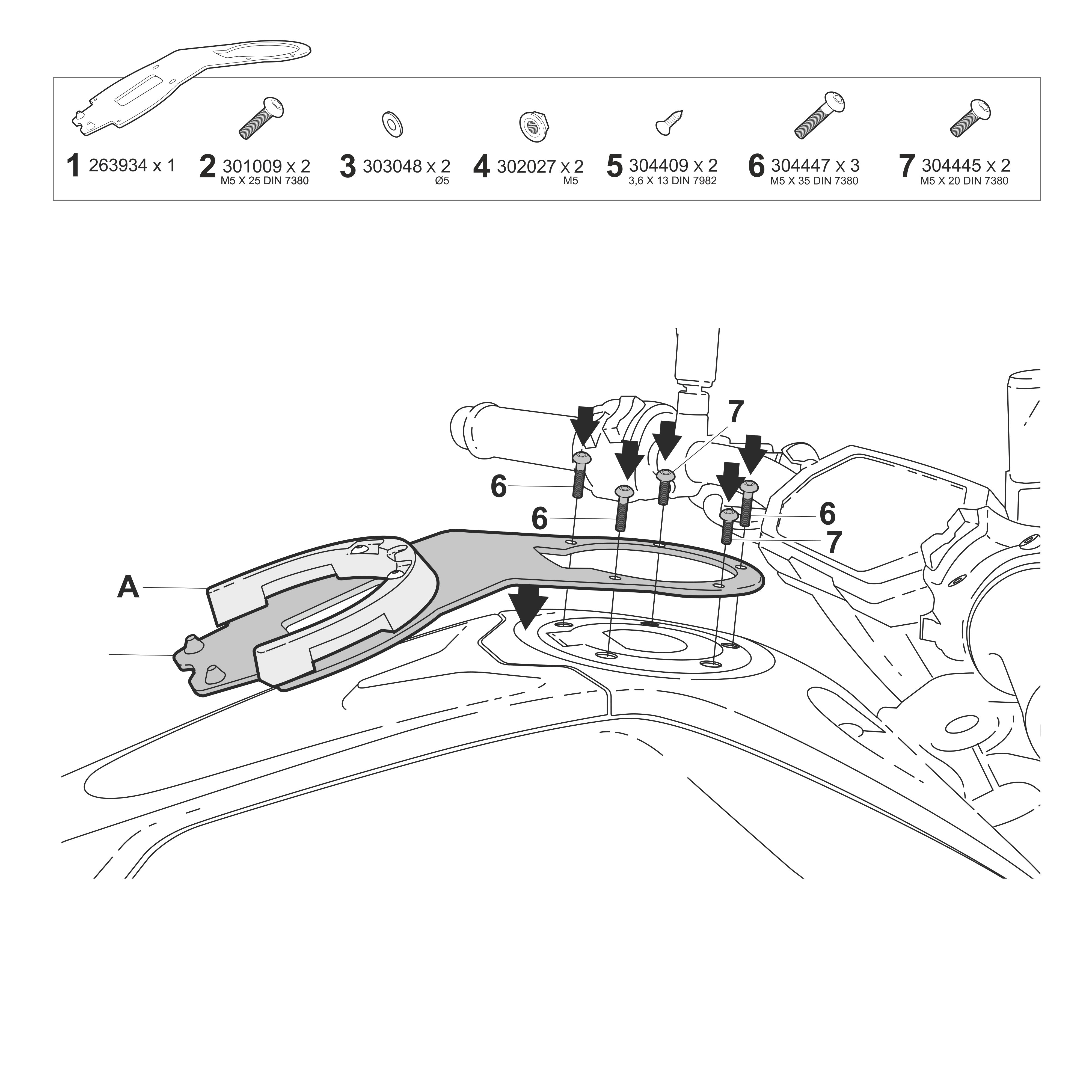 SHAD Click System Fitting Kit Yamaha MT07