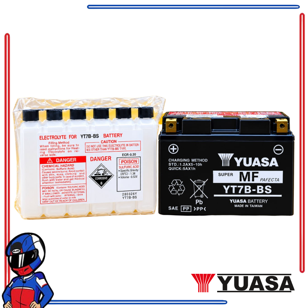 Yuasa Power Sports Battery YT7B-BS CP Ducati Panigale Suzuki DR-Z400 Triumph Daytona 675