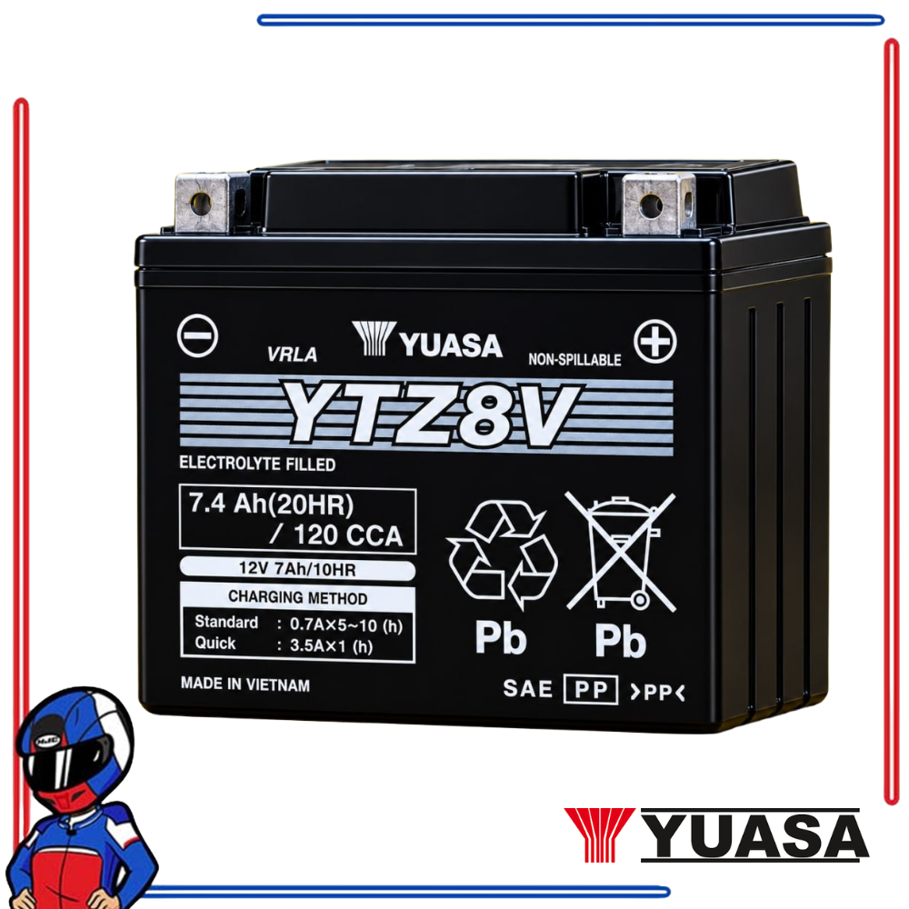 Yuasa Power Sports Battery YTZ8V MF Honda Rebel 300 Rebel 500 CRF300L Suzuki DR125