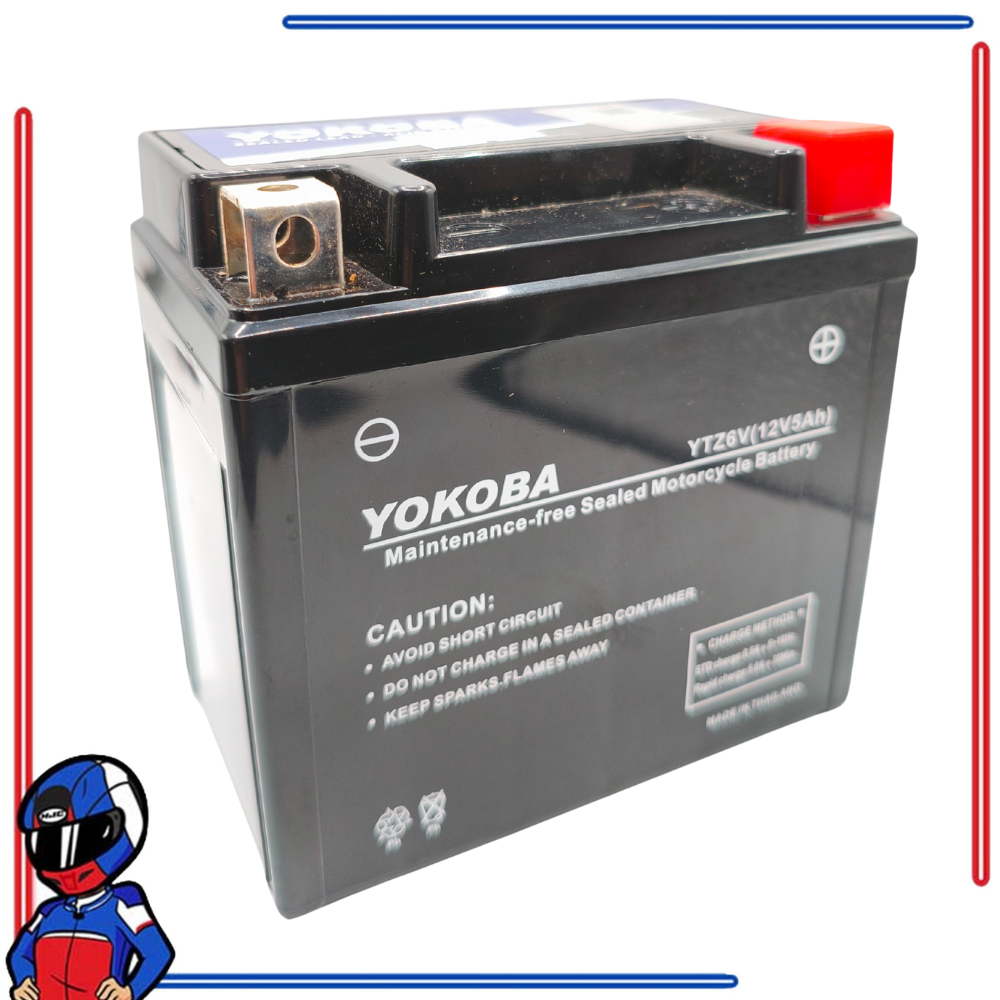 YUASA Motorcycle Battery YTZ6V for Honda Click 125/150, Nmax V2, Raider 150; PCX; ADV