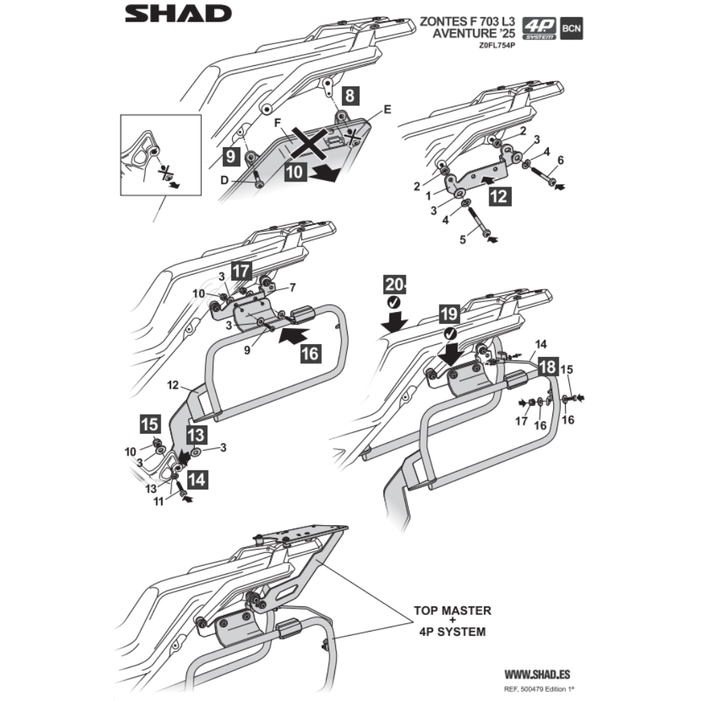SHAD 4P System Side Bracket Zontes F703 2025