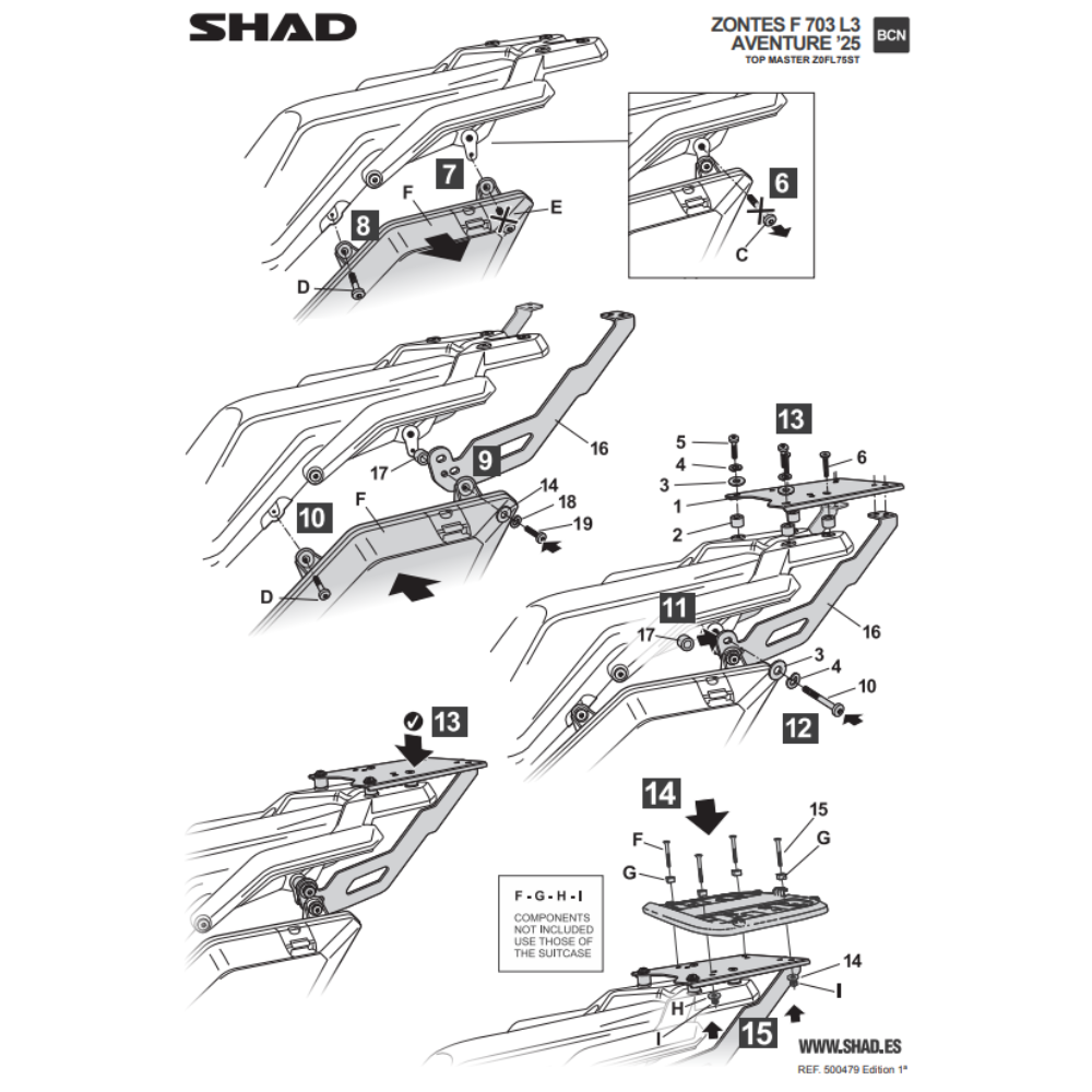 SHAD Top Box Bracket Zontes F703 2025