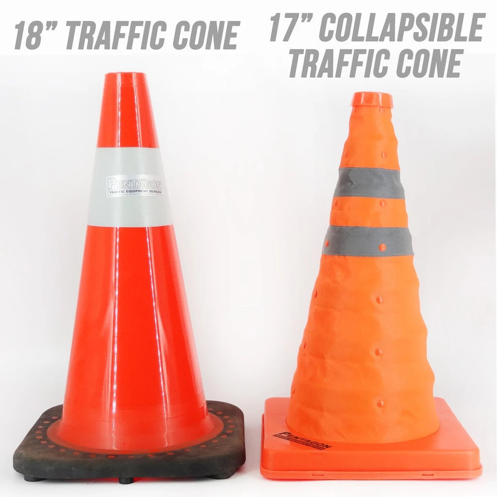 Pentagon Foldable Traffic Cone Collapsible Foldable with Reflective Strip