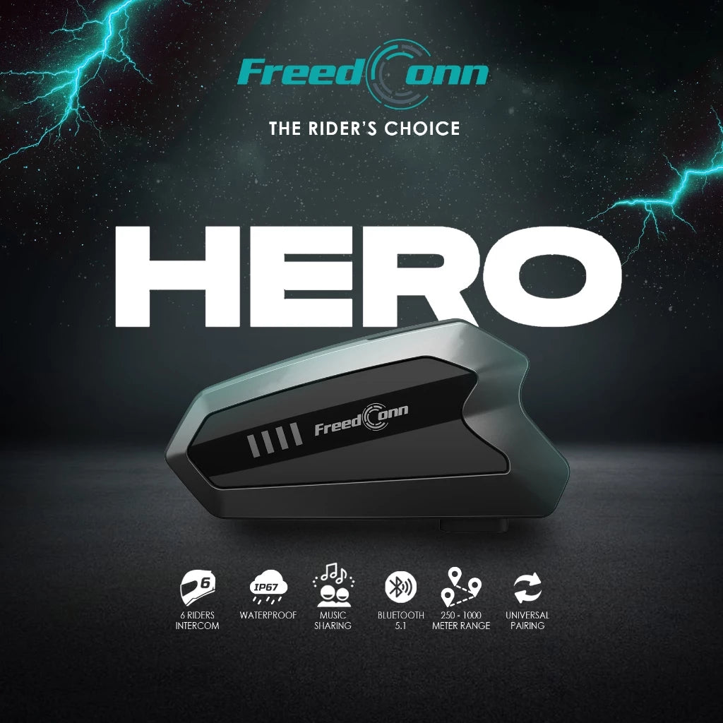 FreedConn Hero Motorcycle Helmet Intercom Bluetooth Headset Talking System