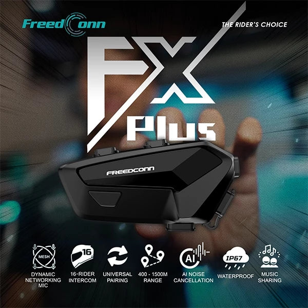 FreedConn FX Plus Motorcycle Helmet Mesh Intercom Headset Talking System