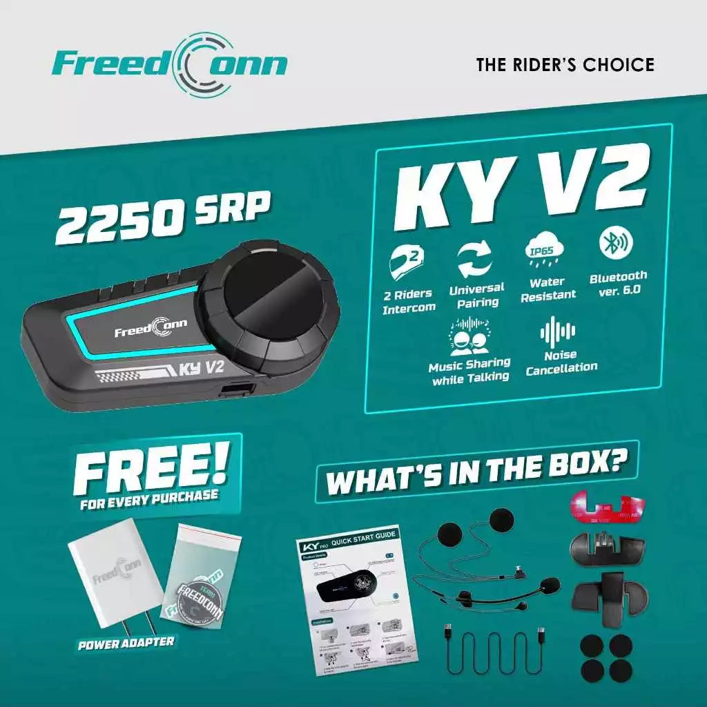 FreedConn KY V2 Motorcycle Helmet Bluetooth Intercom