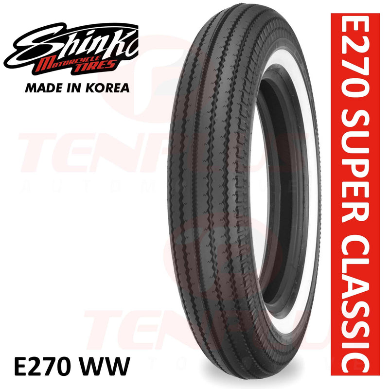Shinko Motorcycle Tire Super Classic E270 4.50-18WW White Wall B TT