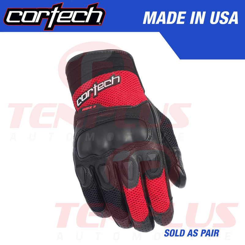 Cortech HDX3 Motorcycle Riding Gloves Red/Black